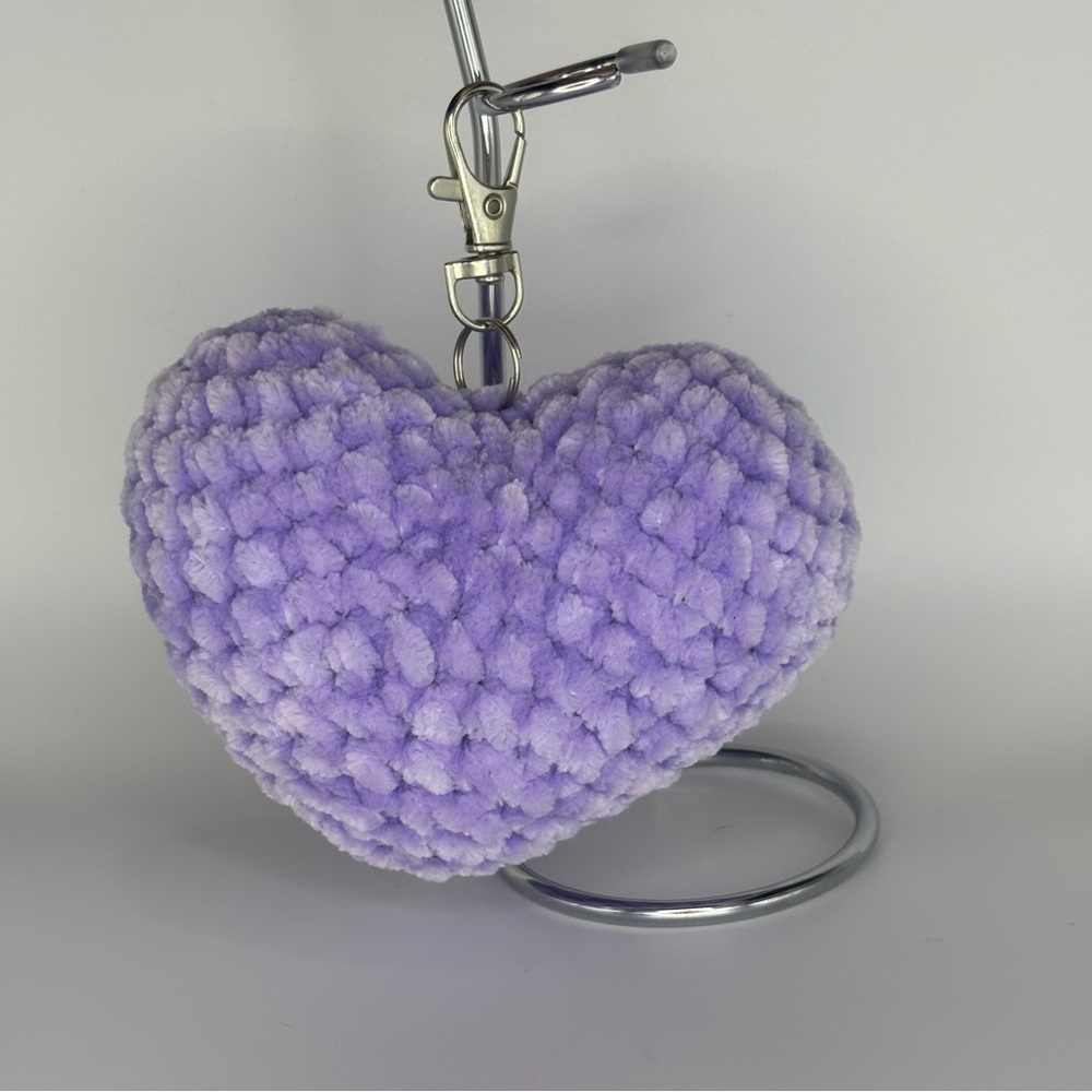 Handmade Crochet Heart Keychain